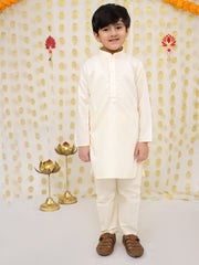 Cotton Kurta Pajama Set for Boys - White | BD24KP76PIB