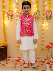 Cotton Kurta Pajama Set for Boys - White | BD24KP76PIC