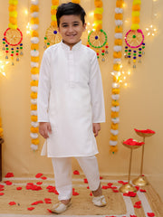 Cotton Kurta Pajama Set for Boys - White | BD24KP76PIC