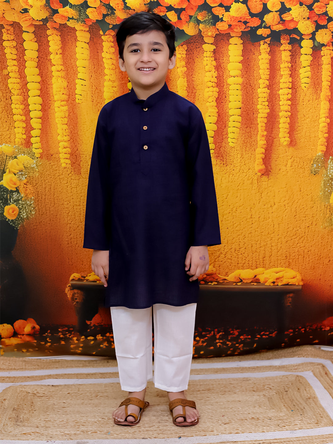 Kurta Pajama Set for Boys - Blue | BD24KP77BLA | DesiQlo