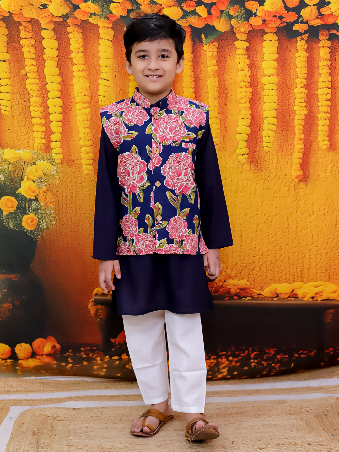 Kurta Pajama Set for Boys - Blue | BD24KP77BLA | DesiQlo