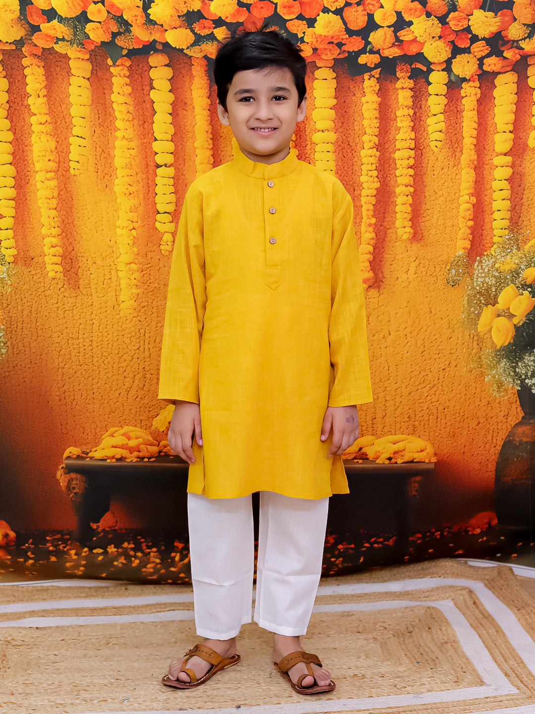 Kurta Pajama Set for Boys - Yellow | BD24KP77YWA | DesiQlo