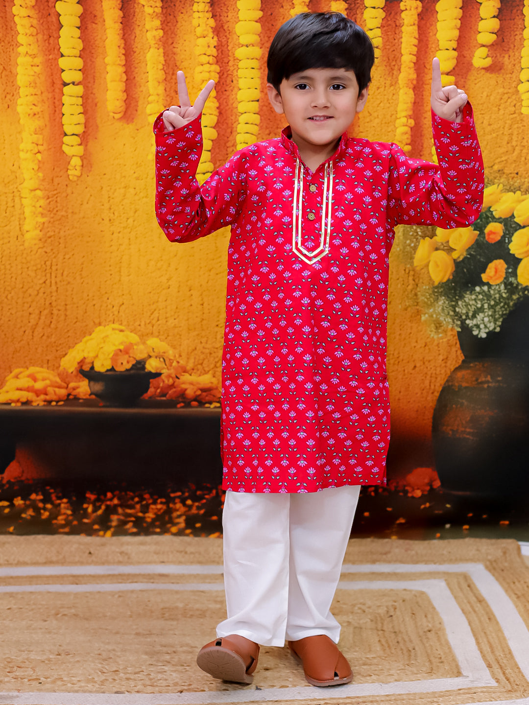 Kurta Pajama Set for Boys - Red | BD24KP78RDA