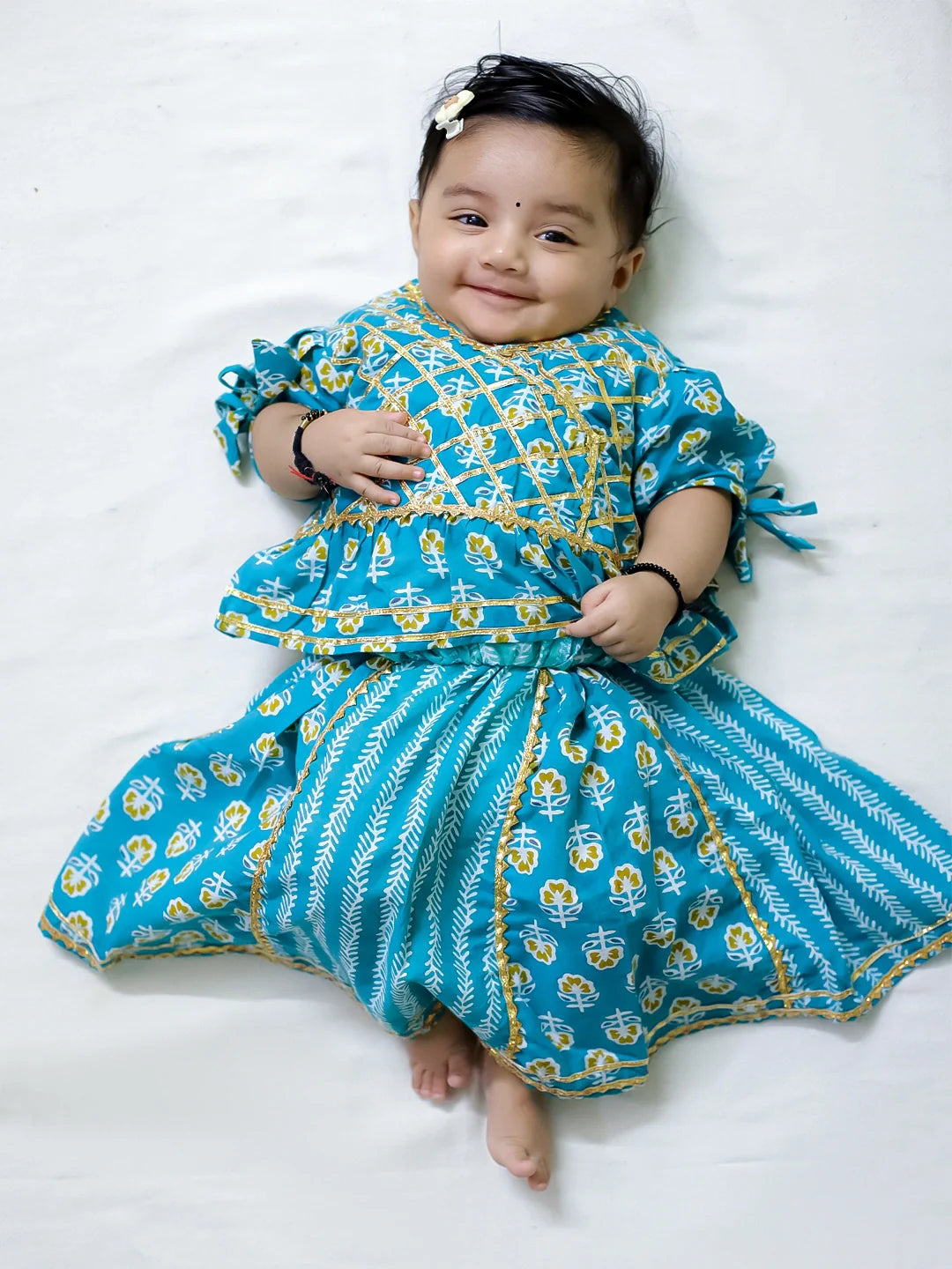Lehenga Choli Set for Girls - Blue | BD24LC81BLA | DesiQlo
