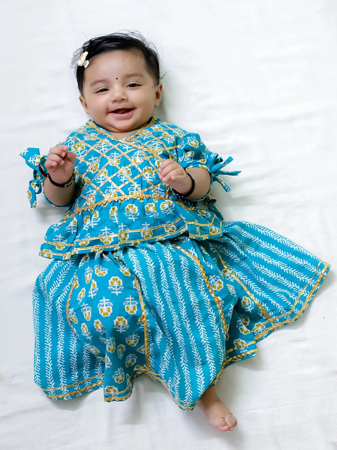 Lehenga Choli Set for Girls - Blue | BD24LC81BLA | DesiQlo