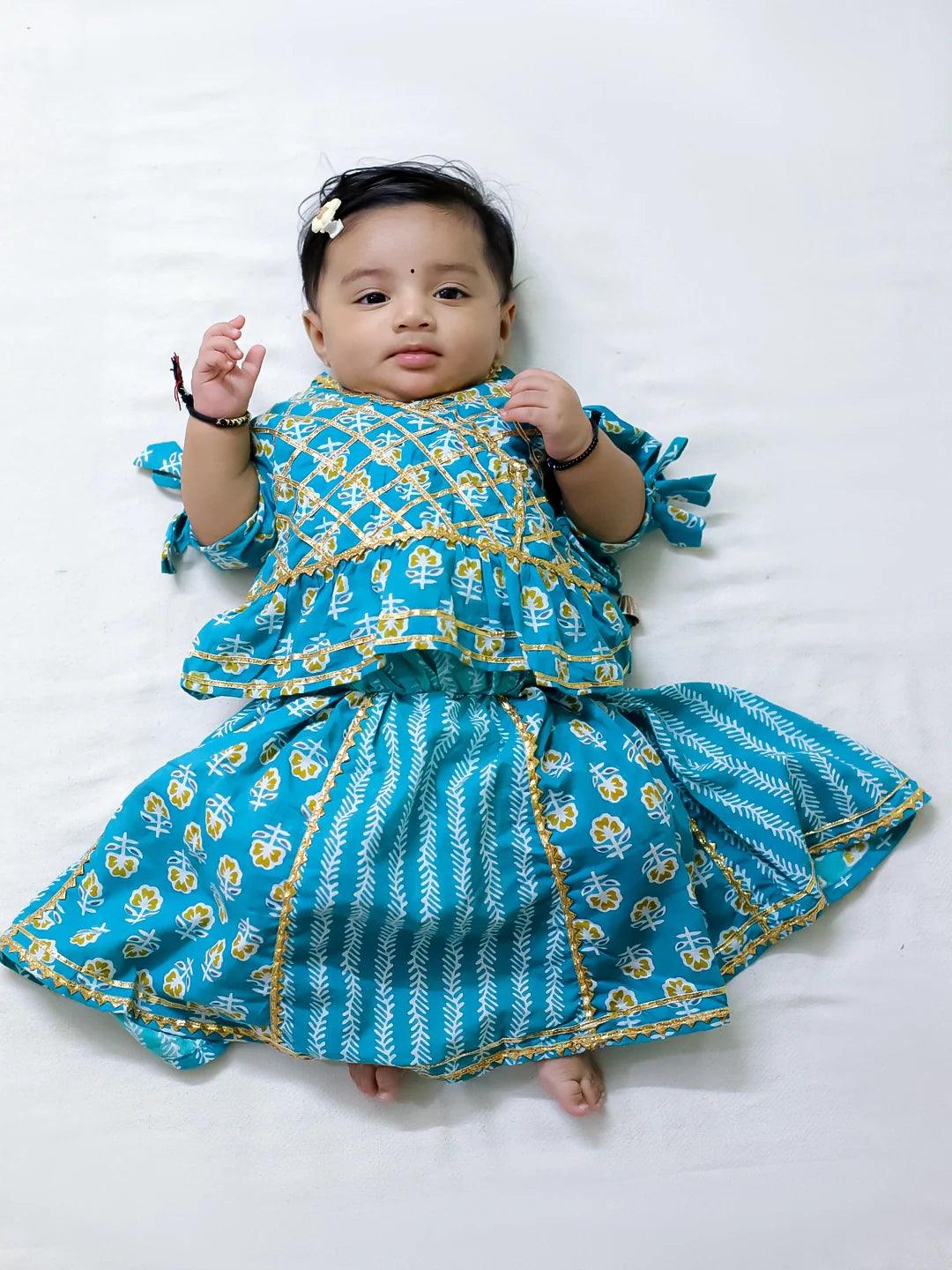 Lehenga Choli Set for Girls - Blue | BD24LC81BLA | DesiQlo