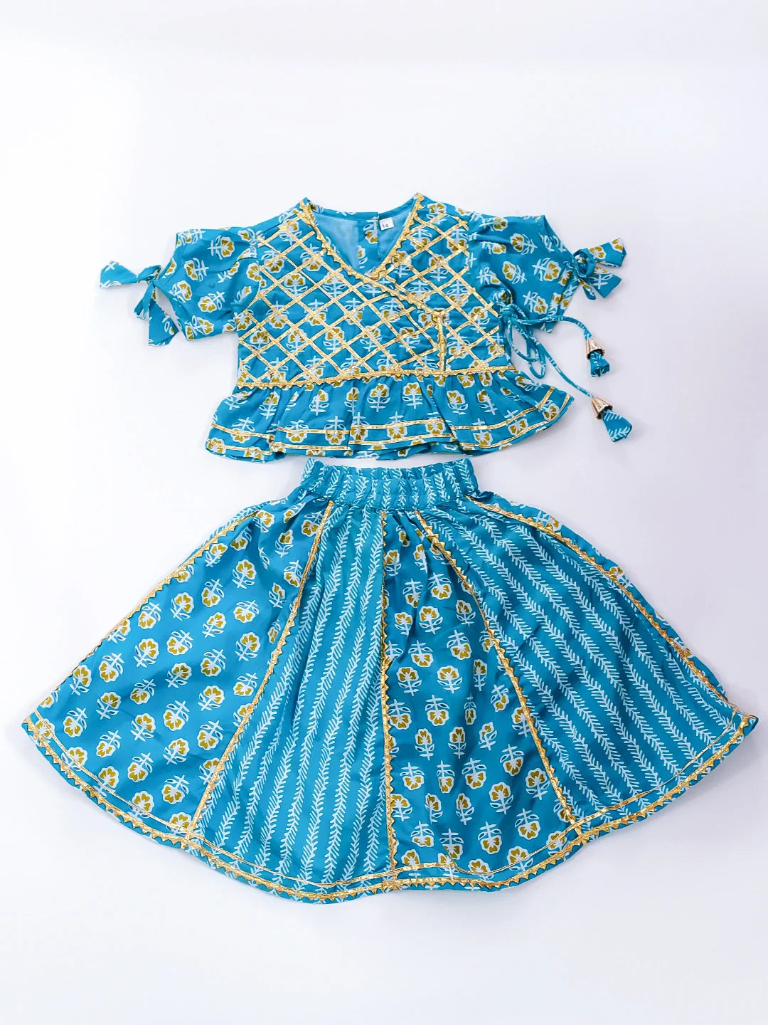 Lehenga Choli Set for Girls - Blue | BD24LC81BLA | DesiQlo