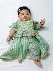 Lehenga Choli Set for Girls - Green | BD24LC81GRA
