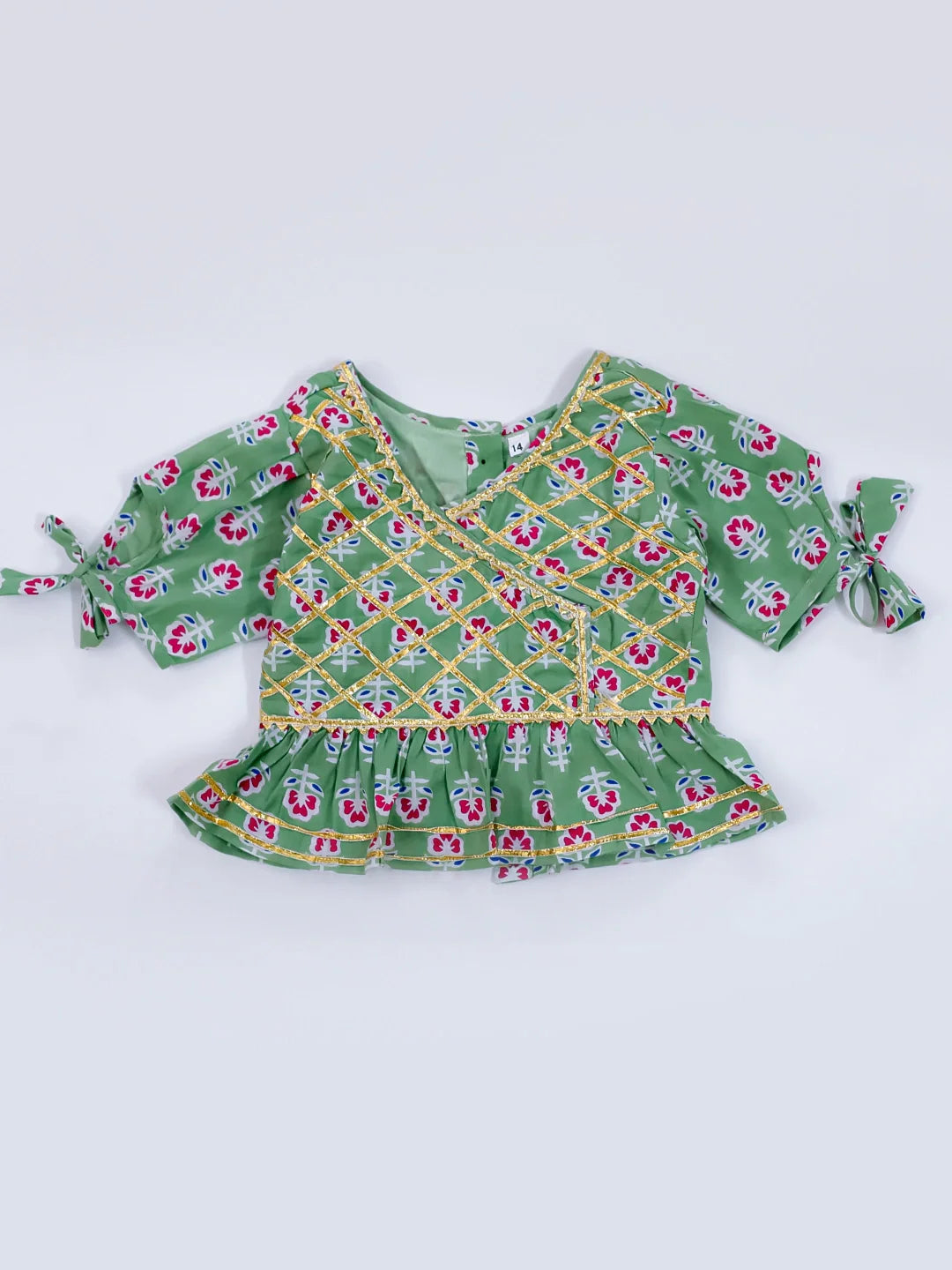 Lehenga Choli Set for Girls - Green | BD24LC81GRA | DesiQlo