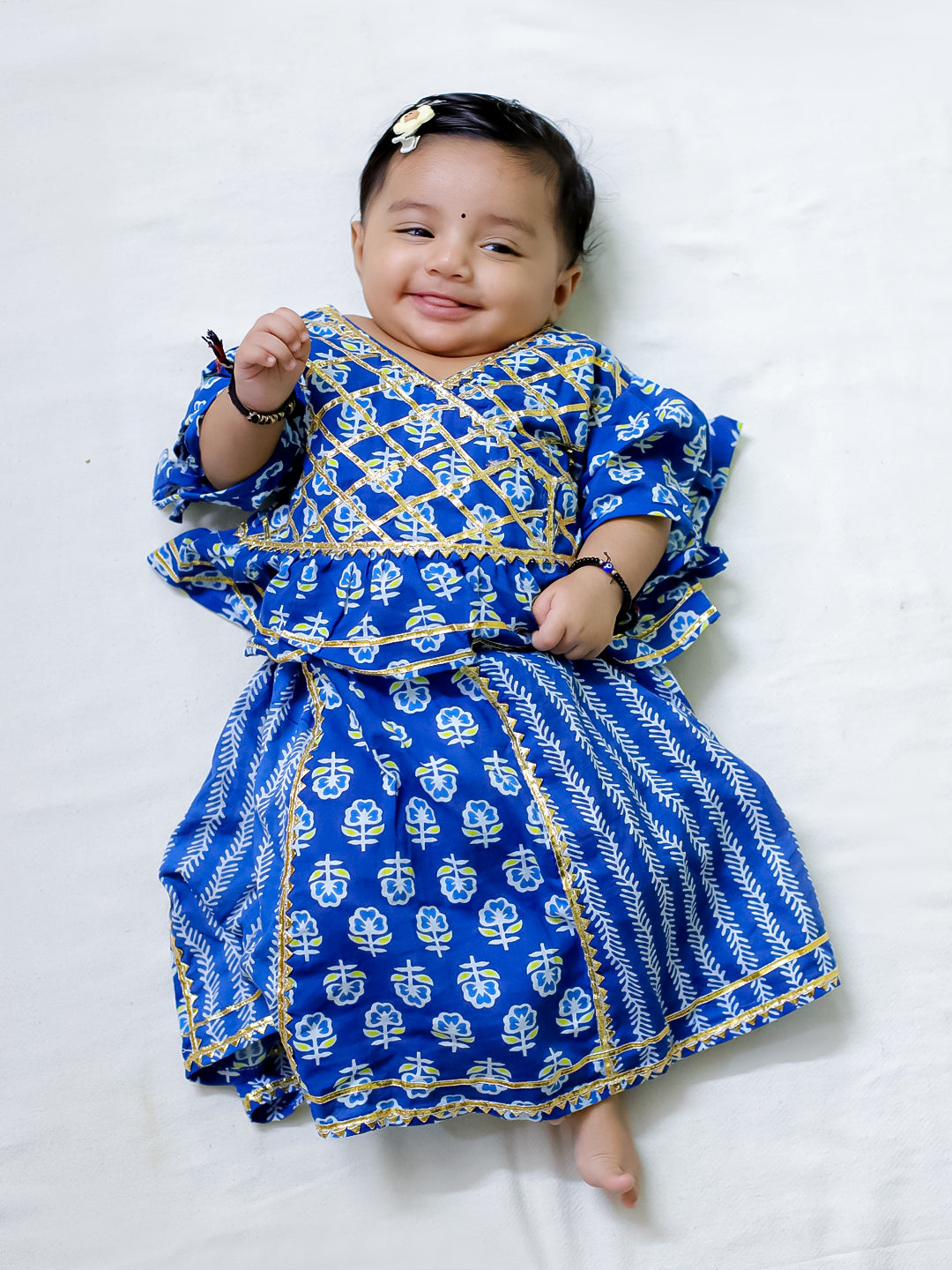 Lehenga Choli Set for Girls - Indigo | BD24LC81INA