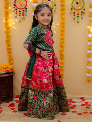 Lehenga Choli Set for Girls - Green | BD24LC82GRA