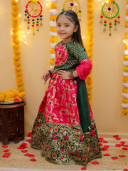 Lehenga Choli Set for Girls - Green | BD24LC82GRA