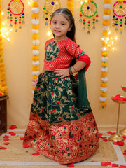 Lehenga Choli Set for Girls - Red | BD24LC82RDA