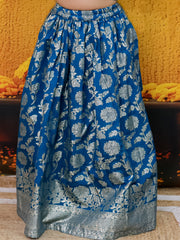 Chanderi Lehenga Choli Set for Girls - Sky Blue | BD24LC83BLB