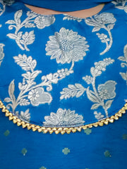 Chanderi Lehenga Choli Set for Girls - Sky Blue | BD24LC83BLB