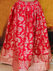 Chanderi Lehenga Choli Set for Girls - Maroon | BD24LC83RDB