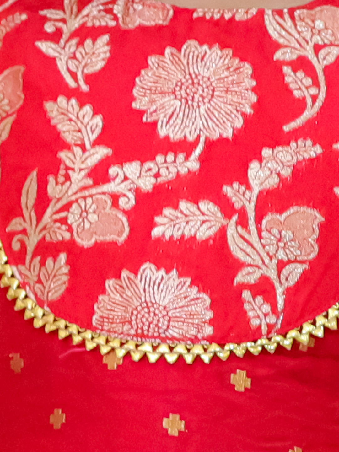 Chanderi Lehenga Choli Set for Girls - Maroon | BD24LC83RDB | DesiQlo