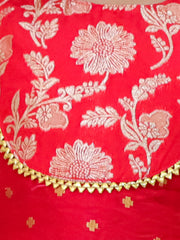 Chanderi Lehenga Choli Set for Girls - Maroon | BD24LC83RDB