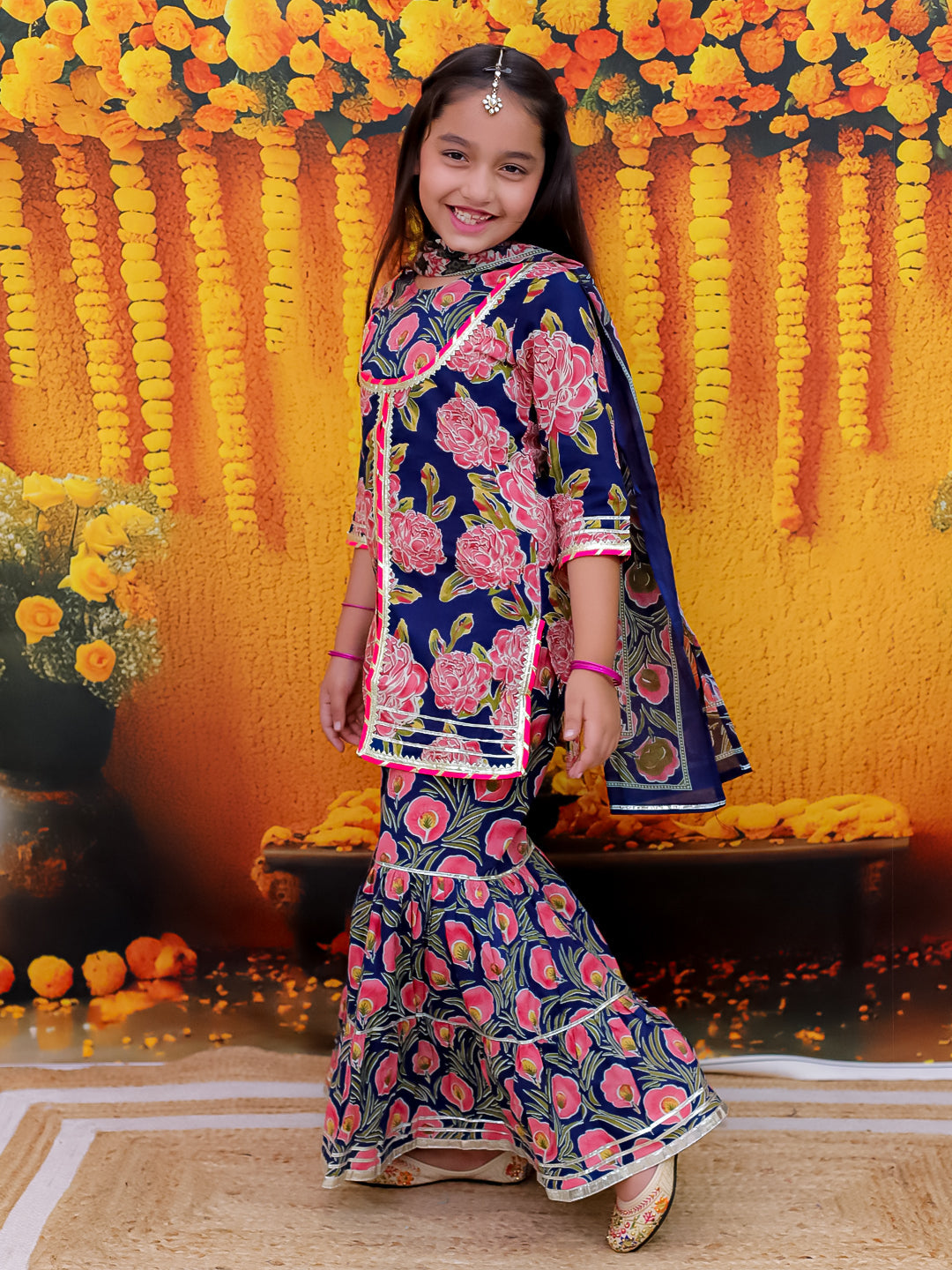 Ethnic Suit Set for Girls - Blue | BD24SU59BLA | DesiQlo