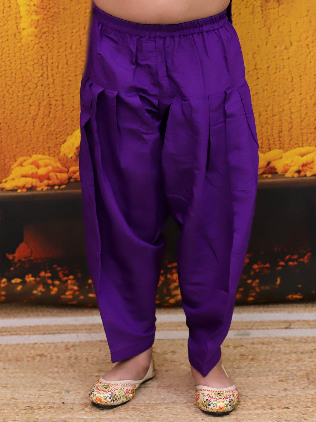 Chanderi Ethnic Suit Set for Girls - Purple | BD24SU61PRB | DesiQlo