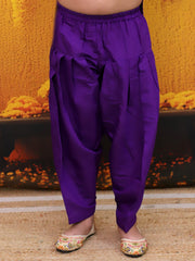 Chanderi Ethnic Suit Set for Girls - Purple | BD24SU61PRB