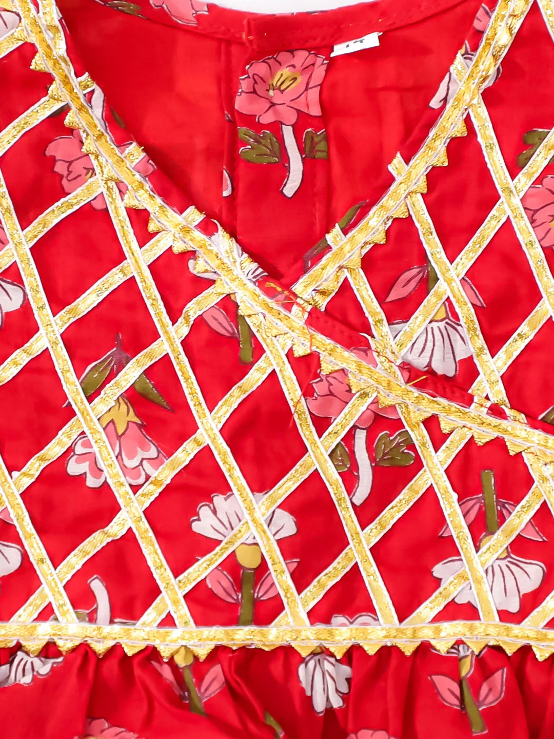 Lehenga Choli Set for Girls - Red | BD25LC81RDA | DesiQlo