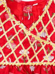 Lehenga Choli Set for Girls - Red | BD25LC81RDA