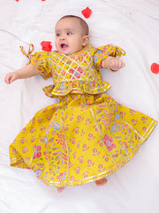 Lehenga Choli Set for Girls - Yellow | BD25LC81YLA