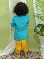 Cotton Dhoti Kurta Set for Boys - Green | BG23DK52GRA