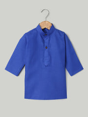 Mandarin Collar Cotton Kurta pajama-Blue-BH23KP42BLB