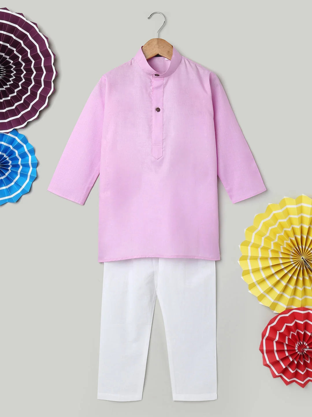 Lavender Cotton Kurta Pajama Set for Boys | Indian Wear