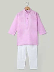 Mandarin Collar Cotton Kurta pajama Set For Boys -Lavender-BH23KP42LCB
