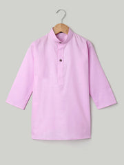 Mandarin Collar Cotton Kurta pajama Set For Boys -Lavender-BH23KP42LCB