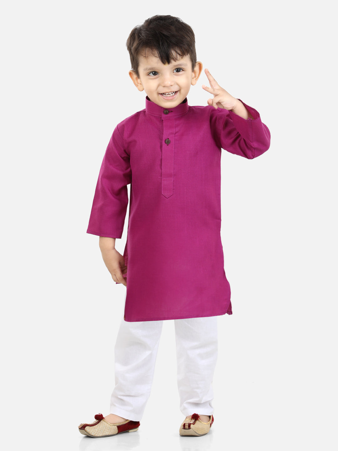 Cotton Kurta Pajama Set for Kids - Purple | BH23KP42PRA | DesiQlo