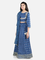 Pure Cotton Lehenga Choli Set for Girls - 13-14 Y | BH23LC53BLB
