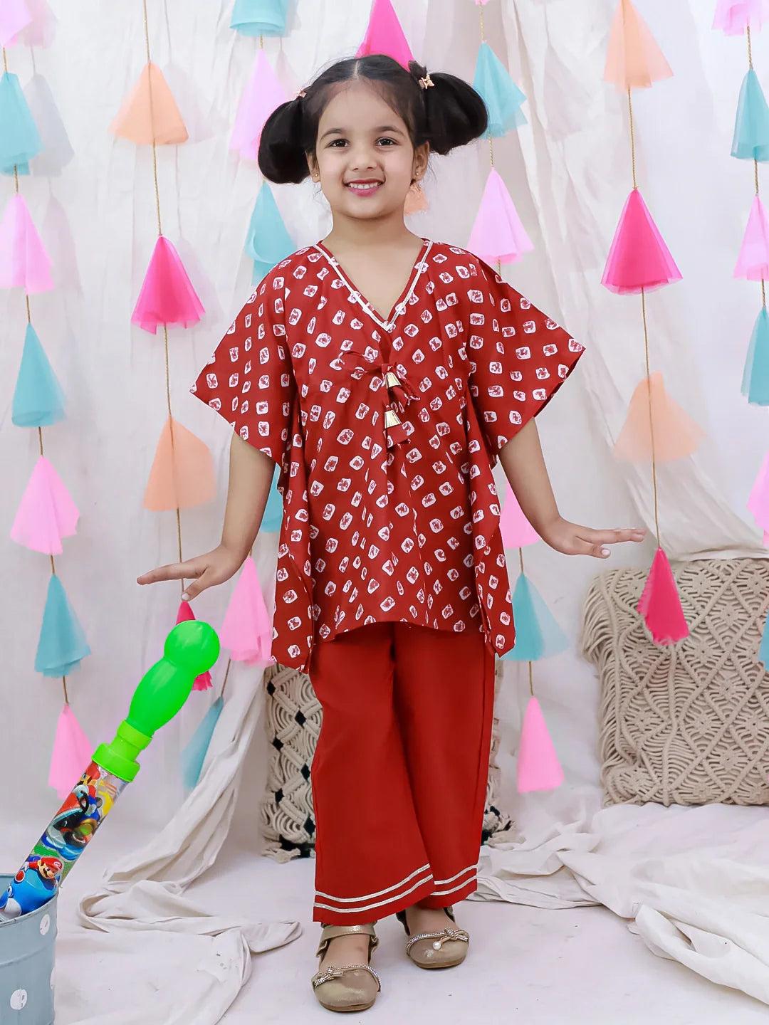 Ethnic Clothing Set for Girls - Red | BH26CS20RDA | DesiQlo