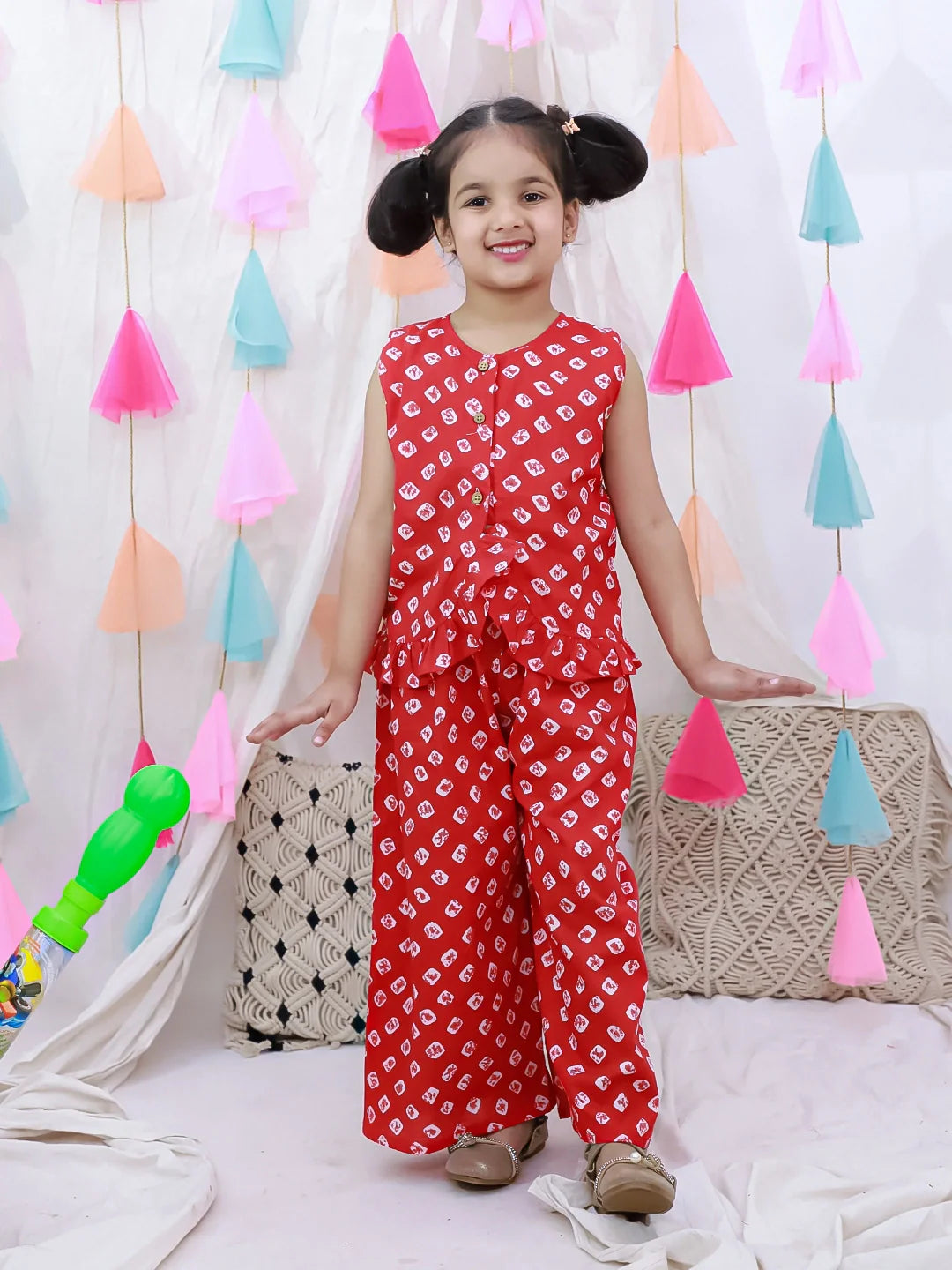 Ethnic Clothing Set for Girls - Red | BH26CS21RDA | DesiQlo