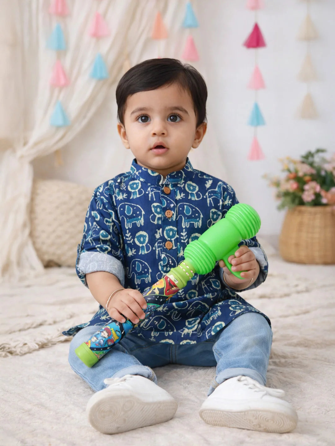 Short Kurta for Boys - Indigo | BH26IN62INA | DesiQlo