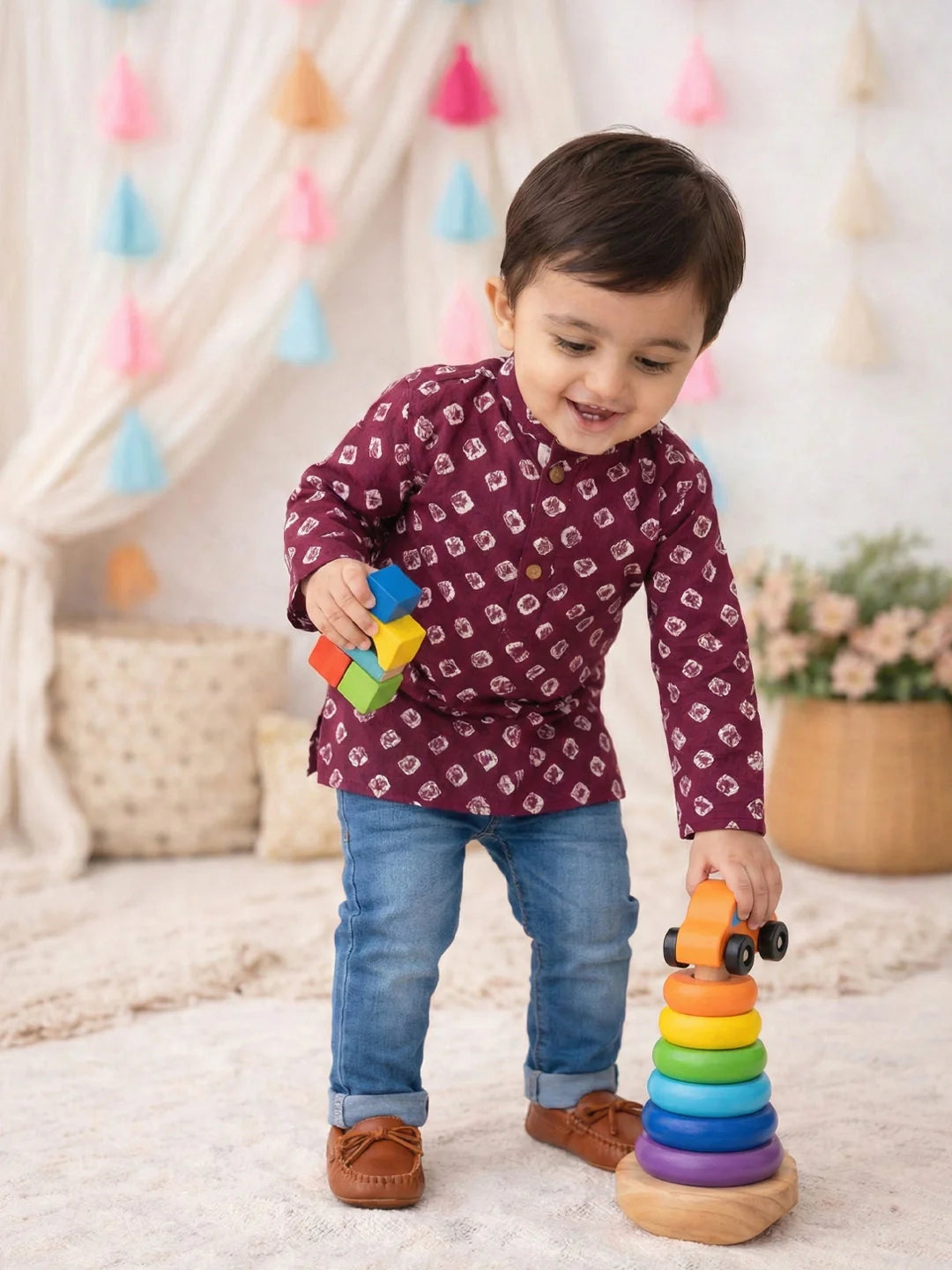 Short Kurta for Boys - Purple | BH26IN62PUA | DesiQlo