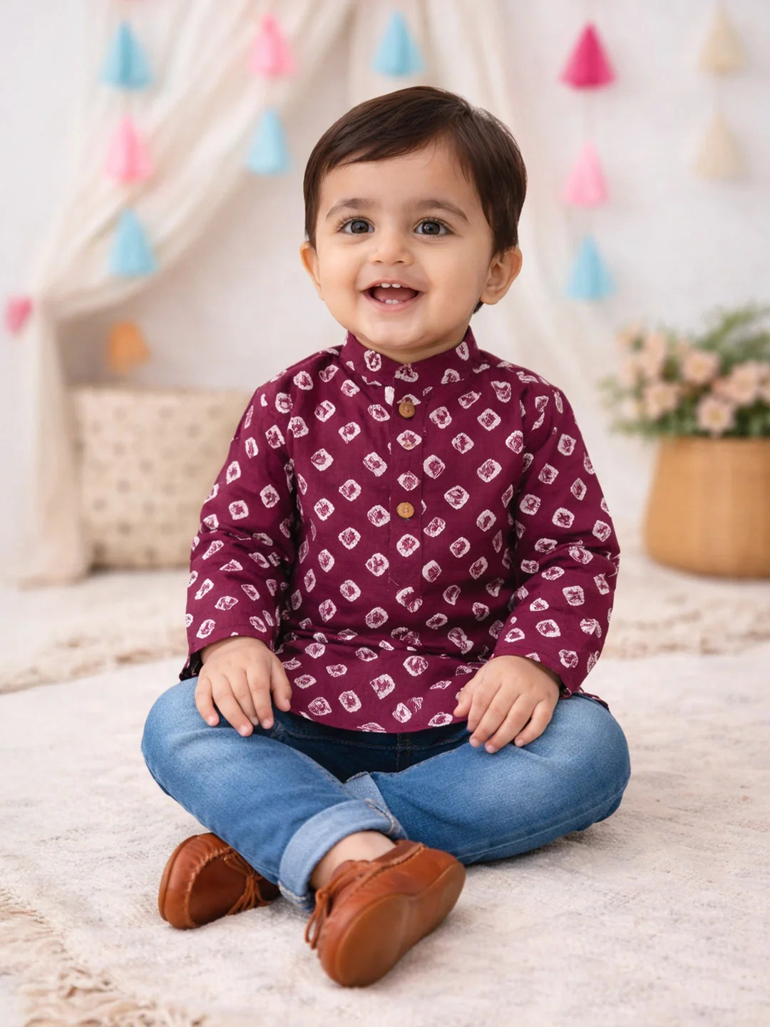 Short Kurta for Boys - Purple | BH26IN62PUA | DesiQlo