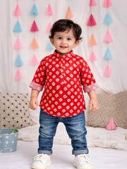 Short Kurta for Boys - Red | BH26IN62RDA