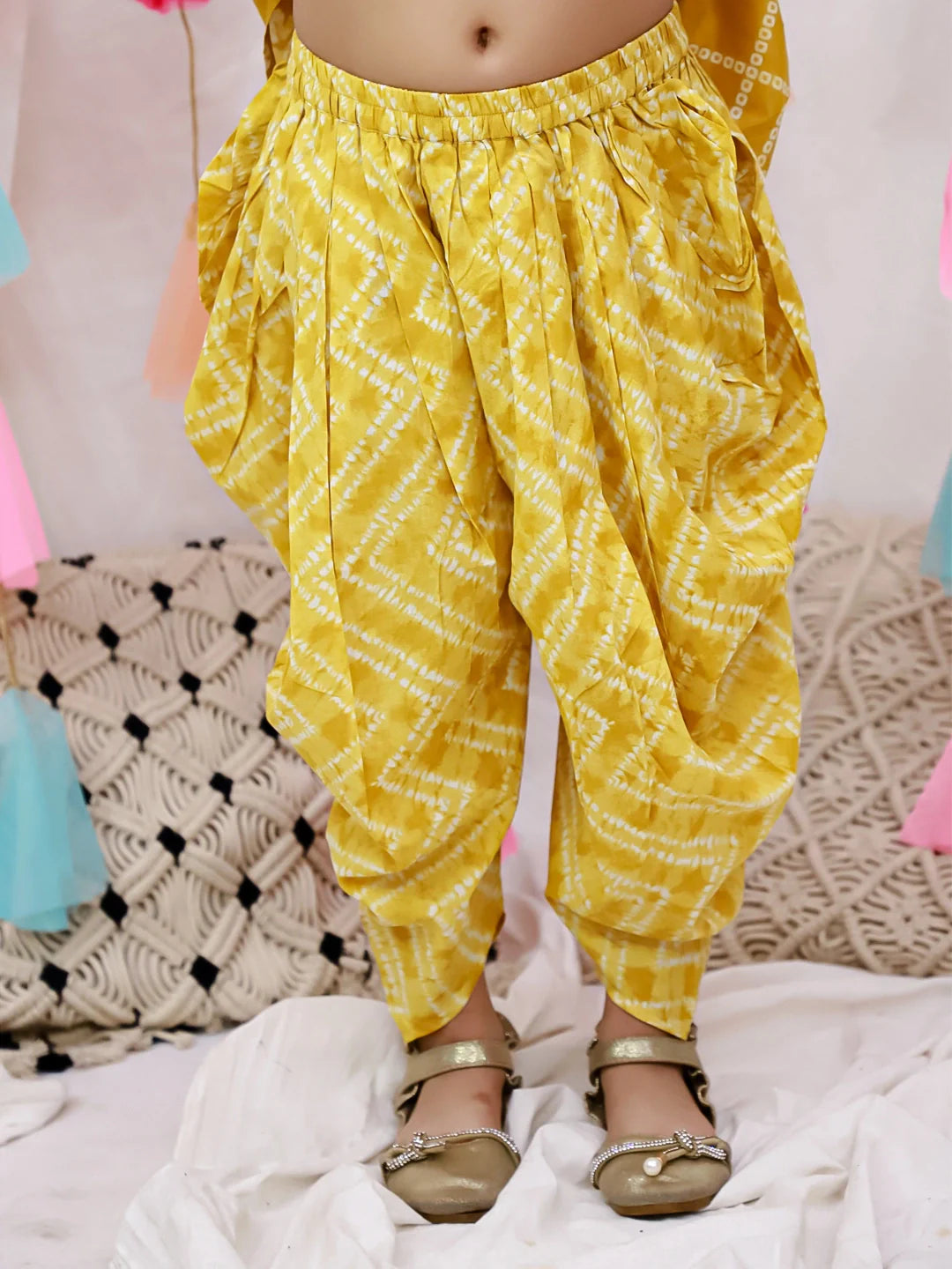 Indo Western Set for Girls - Mustard | BH26IW03MSA | DesiQlo