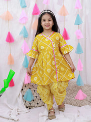 Indo Western Set for Girls - Mustard | BH26IW03MSA