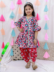 Indo Western Set for Girls - Red | BH26IW03RDA