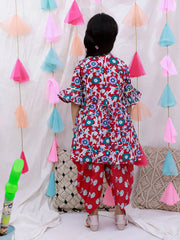 Indo Western Set for Girls - Red | BH26IW03RDA
