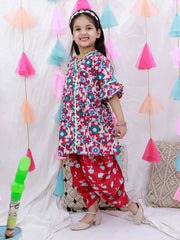 Indo Western Set for Girls - Red | BH26IW03RDA