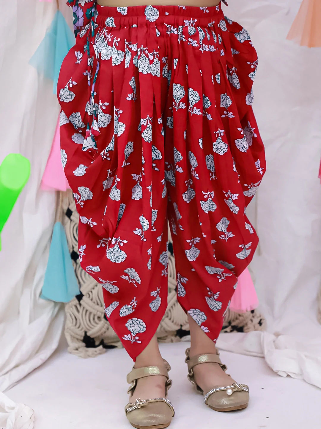 Indo Western Set for Girls - Red | BH26IW03RDA | DesiQlo