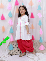 Indo Western Set for Girls - White | BH26IW03WHA