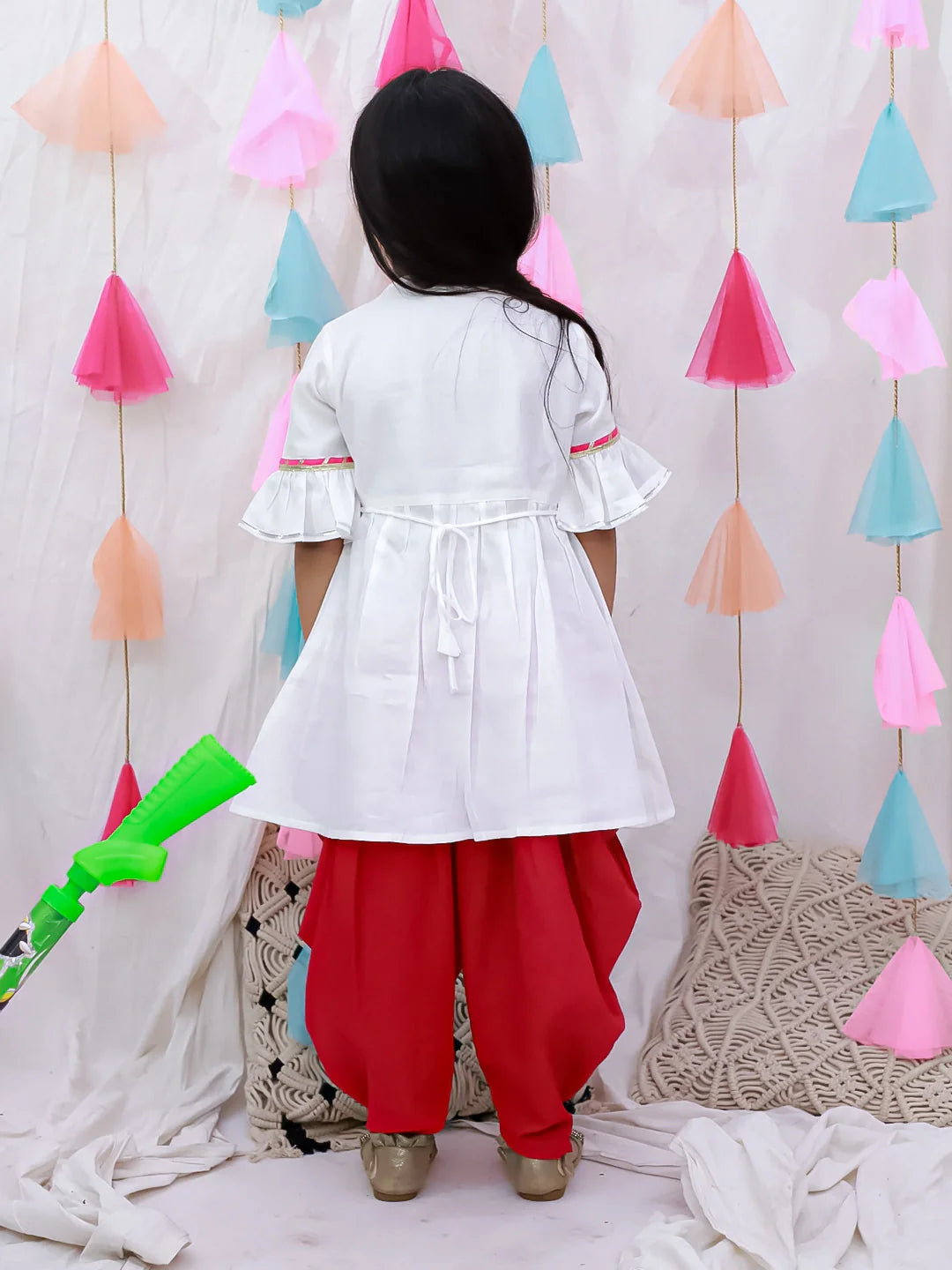 Indo Western Set for Girls - White | BH26IW03WHA | DesiQlo