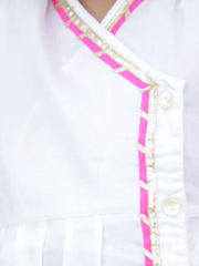 Indo Western Set for Girls - White | BH26IW03WHA